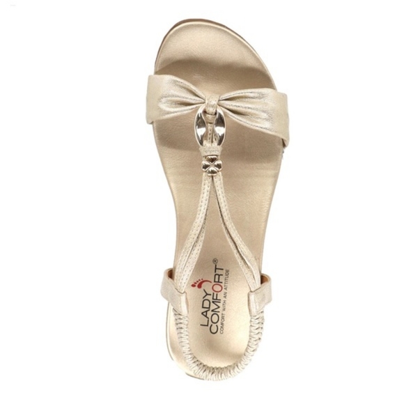 Lady Comfort Gold Sandals In Size 7.5 - Picture 2 of 5